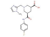 (3S*,5R*)-5-{[(4-fluorophenyl)amino]carbonyl}-1-[(1-methyl-1H-imidazol-2-yl)methyl]-3-piperidinecarboxylic acid