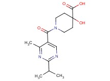 4-hydroxy-1-[(2-isopropyl-4-methylpyrimidin-5-yl)carbonyl]piperidine-4-carboxylic acid