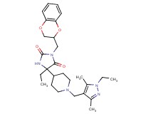 3-(2,3-dihydro-1,4-benzodioxin-2-ylmethyl)-5-ethyl-5-{1-[(1-ethyl-3,5-dimethyl-1H-pyrazol-4-yl)methyl]-4-piperidinyl}-2,4-imidazolidinedione