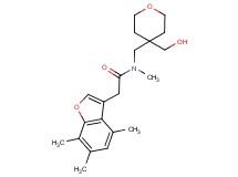 N-{[4-(hydroxymethyl)tetrahydro-2H-pyran-4-yl]methyl}-N-methyl-2-(4,6,7-trimethyl-1-benzofuran-3-yl)acetamide