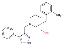 {3-(2-methylbenzyl)-1-[(3-phenyl-1H-pyrazol-4-yl)methyl]-3-piperidinyl}methanol