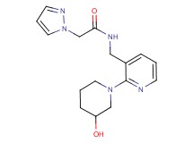 N-{[2-(3-hydroxy-1-piperidinyl)-3-pyridinyl]methyl}-2-(1H-pyrazol-1-yl)acetamide