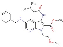 methyl 5-[(3-cyclohexen-1-ylmethyl)amino]-1-(2-methoxyethyl)-3-[(3-methylbutanoyl)amino]-1H-pyrrolo[2,3-b]pyridine-2-carboxylate