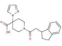 1-(2,3-dihydro-1H-inden-1-ylacetyl)-4-(1H-pyrazol-1-yl)piperidine-4-carboxylic acid
