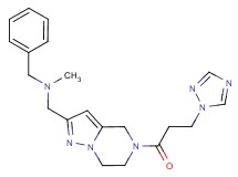 N-methyl-1-phenyl-N-({5-[3-(1H-1,2,4-triazol-1-yl)propanoyl]-4,5,6,7-tetrahydropyrazolo[1,5-a]pyrazin-2-yl}methyl)methanamine