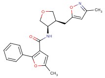 5-methyl-N-{(3R*,4S*)-4-[(3-methylisoxazol-5-yl)methyl]tetrahydrofuran-3-yl}-2-phenyl-3-furamide