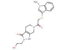2-(2-hydroxyethyl)-6-{[(1-methyl-1H-indol-3-yl)thio]acetyl}-1,2,4,5,6,7-hexahydro-3H-pyrazolo[3,4-c]pyridin-3-one