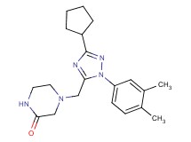 4-{[3-cyclopentyl-1-(3,4-dimethylphenyl)-1H-1,2,4-triazol-5-yl]methyl}piperazin-2-one