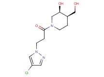 (3S*,4R*)-1-[3-(4-chloro-1H-pyrazol-1-yl)propanoyl]-4-(hydroxymethyl)-3-piperidinol