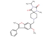 3-isopropyl-8-[(5-methoxy-2-methyl-3-phenyl-1-benzofuran-6-yl)methyl]-1-methyl-1,3,8-triazaspiro[4.5]decane-2,4-dione