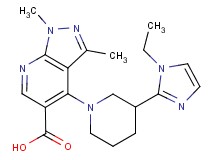 4-[3-(1-ethyl-1H-imidazol-2-yl)-1-piperidinyl]-1,3-dimethyl-1H-pyrazolo[3,4-b]pyridine-5-carboxylic acid