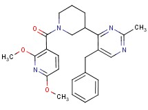 5-benzyl-4-{1-[(2,6-dimethoxy-3-pyridinyl)carbonyl]-3-piperidinyl}-2-methylpyrimidine