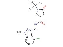 1-tert-butyl-N-[(4-chloro-1-methyl-1H-indazol-3-yl)methyl]-5-oxo-3-pyrrolidinecarboxamide
