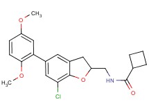 N-{[7-chloro-5-(2,5-dimethoxyphenyl)-2,3-dihydro-1-benzofuran-2-yl]methyl}cyclobutanecarboxamide