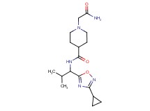 1-(2-amino-2-oxoethyl)-N-[1-(3-cyclopropyl-1,2,4-oxadiazol-5-yl)-2-methylpropyl]-4-piperidinecarboxamide