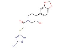 (3S*,4S*)-1-{[(3-amino-1H-1,2,4-triazol-5-yl)thio]acetyl}-4-(1,3-benzodioxol-5-yl)piperidin-3-ol