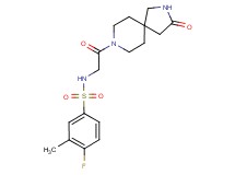 4-fluoro-3-methyl-N-[2-oxo-2-(3-oxo-2,8-diazaspiro[4.5]dec-8-yl)ethyl]benzenesulfonamide