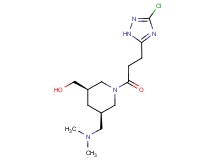 {(3R*,5R*)-1-[3-(3-chloro-1H-1,2,4-triazol-5-yl)propanoyl]-5-[(dimethylamino)methyl]piperidin-3-yl}methanol