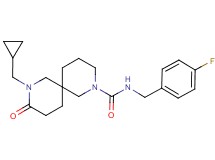 8-(cyclopropylmethyl)-N-(4-fluorobenzyl)-9-oxo-2,8-diazaspiro[5.5]undecane-2-carboxamide