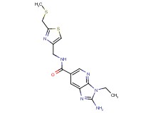 2-amino-3-ethyl-N-({2-[(methylthio)methyl]-1,3-thiazol-4-yl}methyl)-3H-imidazo[4,5-b]pyridine-6-carboxamide