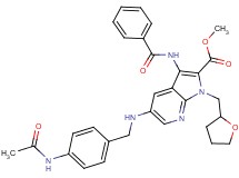 methyl 5-{[4-(acetylamino)benzyl]amino}-3-(benzoylamino)-1-(tetrahydro-2-furanylmethyl)-1H-pyrrolo[2,3-b]pyridine-2-carboxylate
