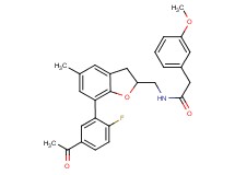 N-{[7-(5-acetyl-2-fluorophenyl)-5-methyl-2,3-dihydro-1-benzofuran-2-yl]methyl}-2-(3-methoxyphenyl)acetamide