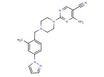 4-amino-2-{4-[2-methyl-4-(1H-pyrazol-1-yl)benzyl]piperazin-1-yl}pyrimidine-5-carbonitrile