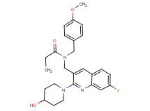 N-{[7-fluoro-2-(4-hydroxy-1-piperidinyl)-3-quinolinyl]methyl}-N-(4-methoxybenzyl)propanamide