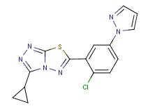 6-[2-chloro-5-(1H-pyrazol-1-yl)phenyl]-3-cyclopropyl[1,2,4]triazolo[3,4-b][1,3,4]thiadiazole