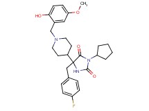3-cyclopentyl-5-(4-fluorobenzyl)-5-[1-(2-hydroxy-5-methoxybenzyl)-4-piperidinyl]-2,4-imidazolidinedione