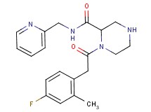 1-[(4-fluoro-2-methylphenyl)acetyl]-N-(2-pyridinylmethyl)-2-piperazinecarboxamide