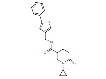 1-cyclopropyl-6-oxo-N-[(2-phenyl-1,3-thiazol-4-yl)methyl]-3-piperidinecarboxamide