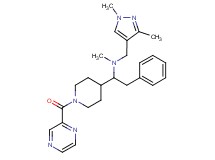 N-[(1,3-dimethyl-1H-pyrazol-4-yl)methyl]-N-methyl-2-phenyl-1-[1-(2-pyrazinylcarbonyl)-4-piperidinyl]ethanamine