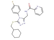 N-{[5-[(cyclohexylmethyl)thio]-4-(4-fluorophenyl)-4H-1,2,4-triazol-3-yl]methyl}-2-pyridinecarboxamide