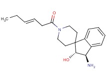 (2R*,3R*)-3-amino-1'-[(3E)-3-hexenoyl]-2,3-dihydrospiro[indene-1,4'-piperidin]-2-ol