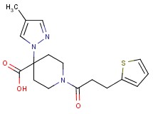 4-(4-methyl-1H-pyrazol-1-yl)-1-[3-(2-thienyl)propanoyl]piperidine-4-carboxylic acid