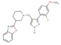 2-(1-{[3-(2-fluoro-4-methoxyphenyl)-1H-pyrazol-4-yl]methyl}-3-piperidinyl)-1,3-benzoxazole