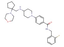N-(2-fluorobenzyl)-4-[4-({[1-(4-morpholinyl)cyclopentyl]methyl}amino)-1-piperidinyl]benzamide