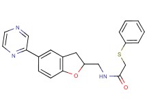 2-(phenylthio)-N-{[5-(2-pyrazinyl)-2,3-dihydro-1-benzofuran-2-yl]methyl}acetamide
