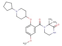 4-{2-[(1-cyclopentyl-4-piperidinyl)oxy]-5-methoxybenzoyl}-3,3-dimethyl-2-piperazinone