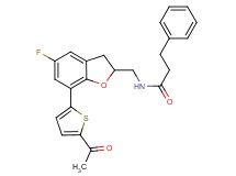 N-{[7-(5-acetyl-2-thienyl)-5-fluoro-2,3-dihydro-1-benzofuran-2-yl]methyl}-3-phenylpropanamide