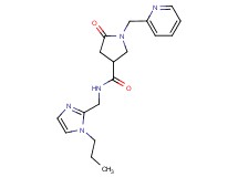 5-oxo-N-[(1-propyl-1H-imidazol-2-yl)methyl]-1-(2-pyridinylmethyl)-3-pyrrolidinecarboxamide