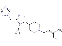4-[4-cyclopropyl-5-(1H-1,2,4-triazol-1-ylmethyl)-4H-1,2,4-triazol-3-yl]-1-(3-methylbut-2-en-1-yl)piperidine