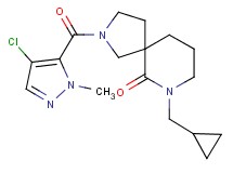 2-[(4-chloro-1-methyl-1H-pyrazol-5-yl)carbonyl]-7-(cyclopropylmethyl)-2,7-diazaspiro[4.5]decan-6-one
