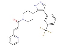 2-[(1E)-3-oxo-3-(4-{4-[3-(trifluoromethyl)phenyl]-1H-pyrazol-5-yl}-1-piperidinyl)-1-propen-1-yl]pyridine