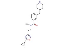 N-[2-(5-cyclopropyl-1,2,4-oxadiazol-3-yl)ethyl]-N-methyl-3-(4-piperidinylmethyl)benzamide