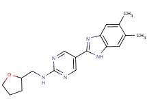 5-(5,6-dimethyl-1H-benzimidazol-2-yl)-N-(tetrahydrofuran-2-ylmethyl)pyrimidin-2-amine