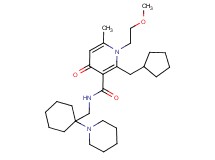 2-(cyclopentylmethyl)-1-(2-methoxyethyl)-6-methyl-4-oxo-N-{[1-(1-piperidinyl)cyclohexyl]methyl}-1,4-dihydro-3-pyridinecarboxamide