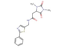 2-(1,3-dimethyl-2,5-dioxo-4-imidazolidinyl)-N-[(2-phenyl-1,3-thiazol-5-yl)methyl]acetamide