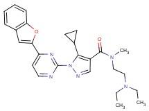 1-[4-(1-benzofuran-2-yl)-2-pyrimidinyl]-5-cyclopropyl-N-[2-(diethylamino)ethyl]-N-methyl-1H-pyrazole-4-carboxamide